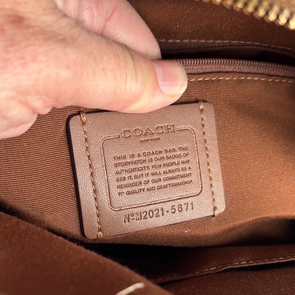 Coach Signature Brown Leather Backpack-5671 - Picture 12 of 13